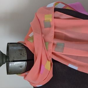 Vintage Liz Claiborne  Scarf Long Rectangle Pink Peach Pastels